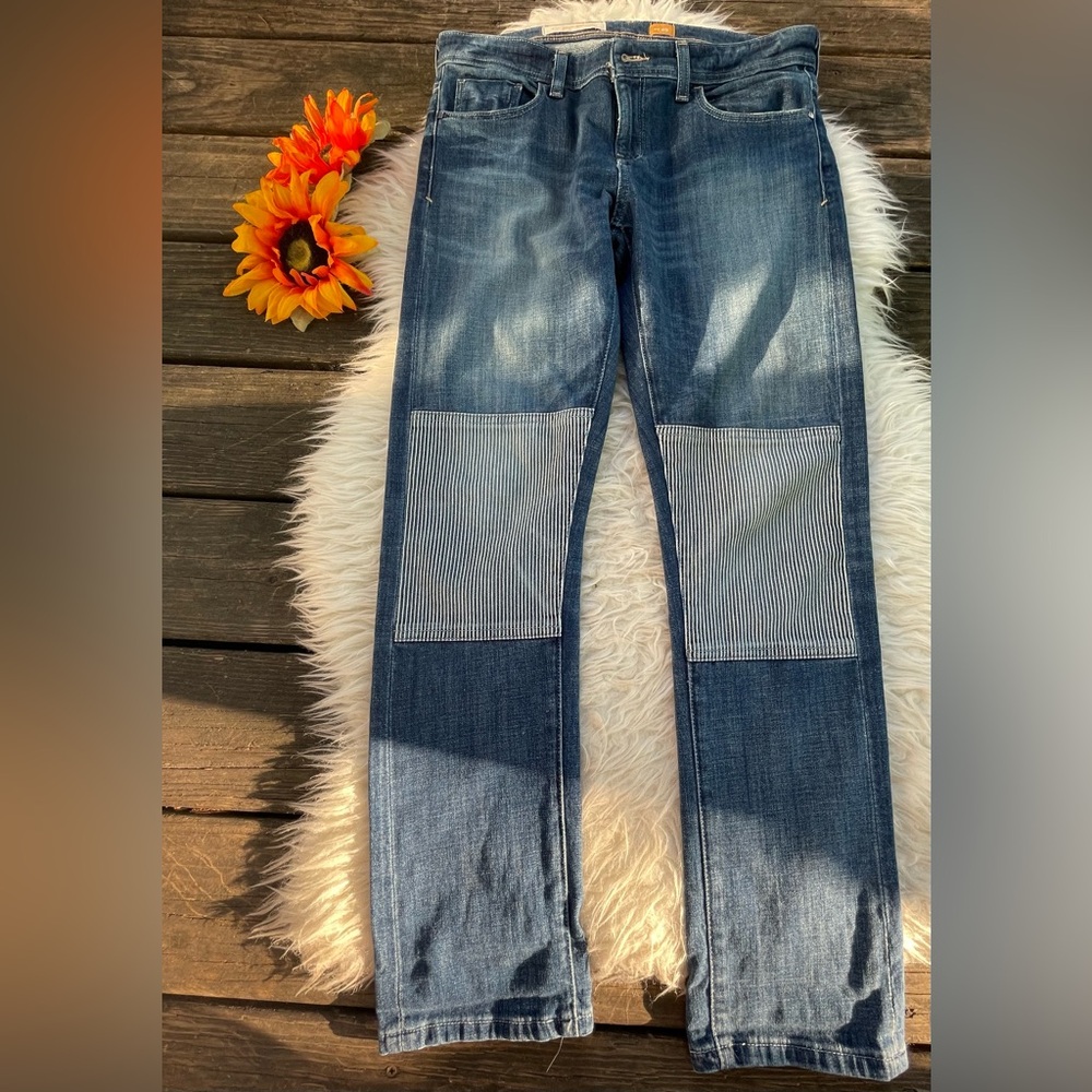 Anthropologie Blue and Gray Patchwork Jeans - Picture 2 of 12